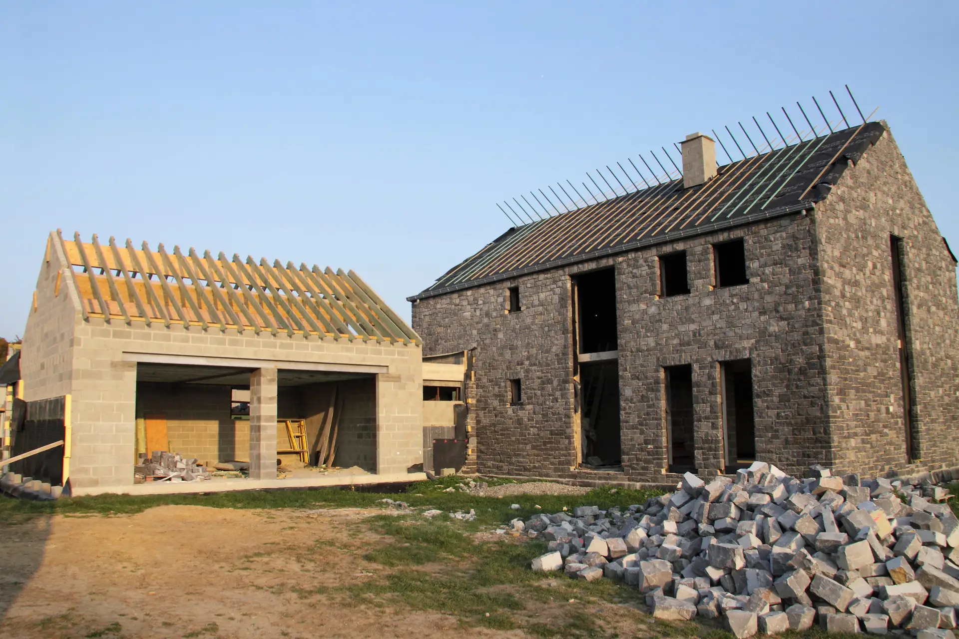construction maison campagne  avec garage